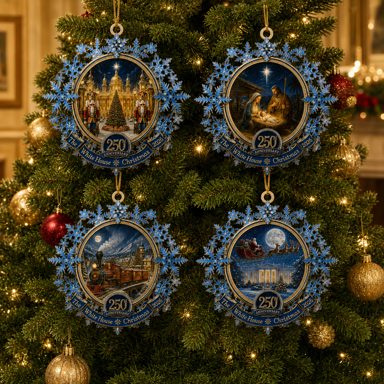 🔥Last 30pcs✨⏰ Limited anniversary edition✨49% OFF!🔥Blue Snowflake Christmas Tree Ornament