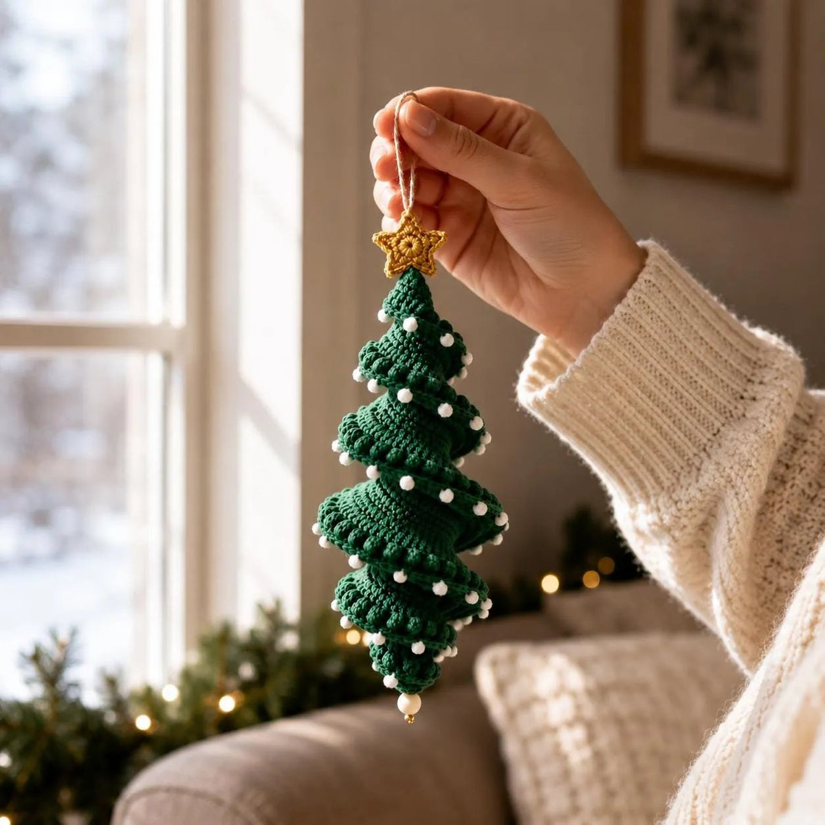 ☃️ Crochet Snowman Spiral Ornament DIY Kit | Complete Beginner-Friendly Set with Soft Yarn, Crochet Hook, Festive Beads, Snowflakes & Step-by-Step Guide 🧶🎄✨ - image 16