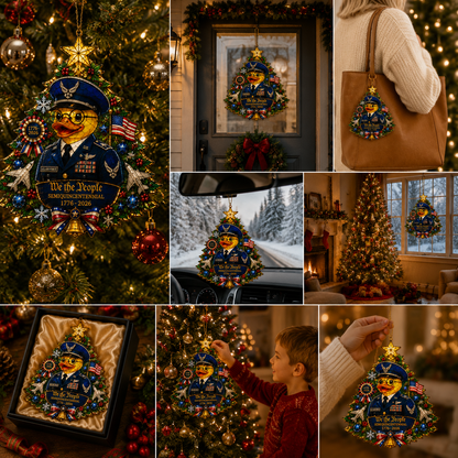 ⏰LIMITED TIME 49% OFF!🔥High-Quality Custom Hand-Painted Patriotic Duck-Shaped Christmas Tree Ornament — U.S. Semiquincentennial Commemorative Ornament