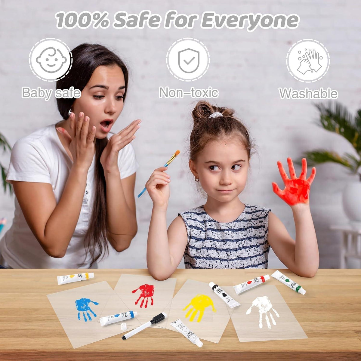 Wooden Transparent Handprint Frame Set, DIY Family Memorial Gift Kit - image 3