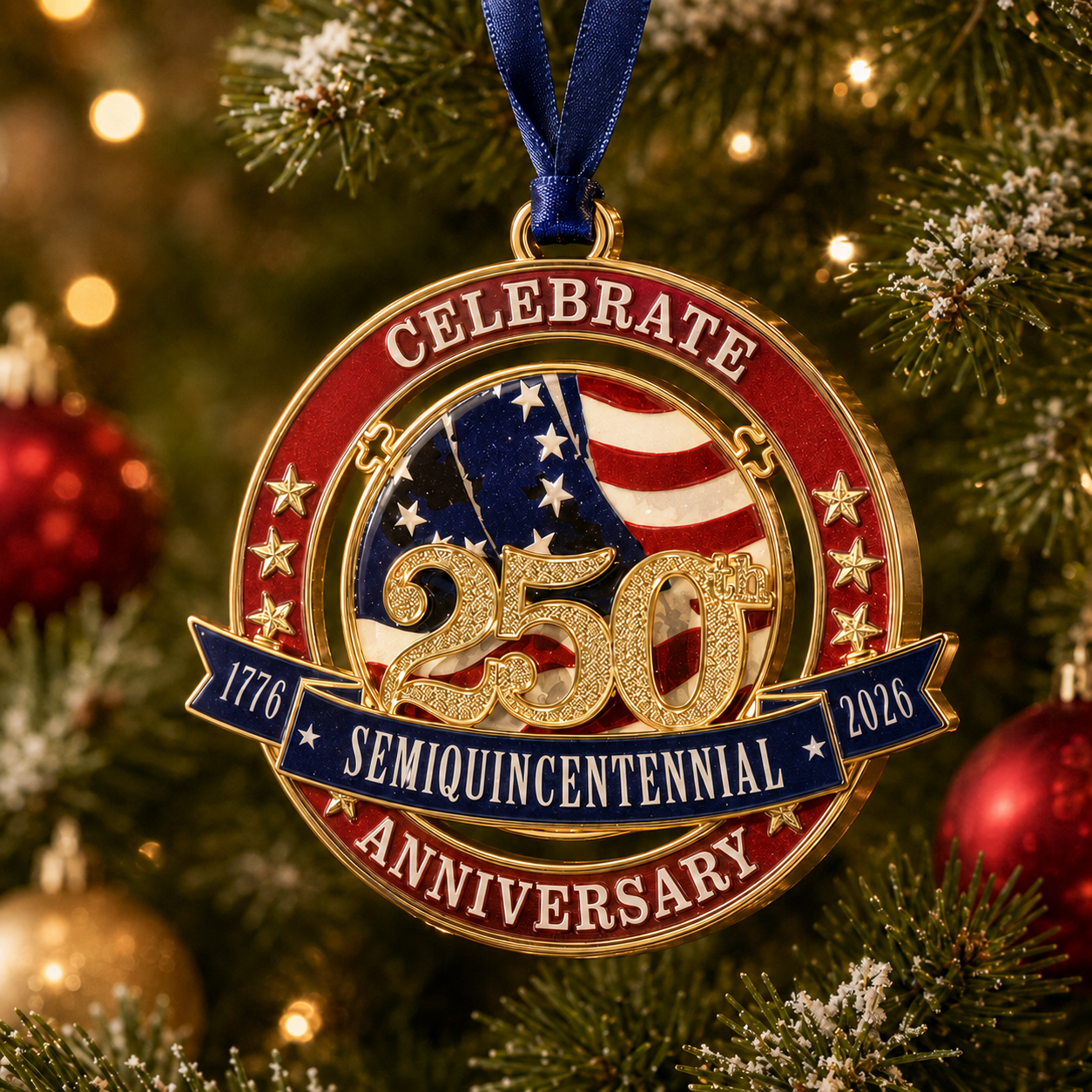 🔥250th Anniversary Commemorative Medal Christmas Tree Ornament