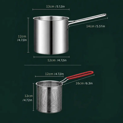 Stainless Steel Deep Fryer Set - 1-Person Mini Pot with Fry Pot, Filter Basket & Food Clip 🍳 - image 14