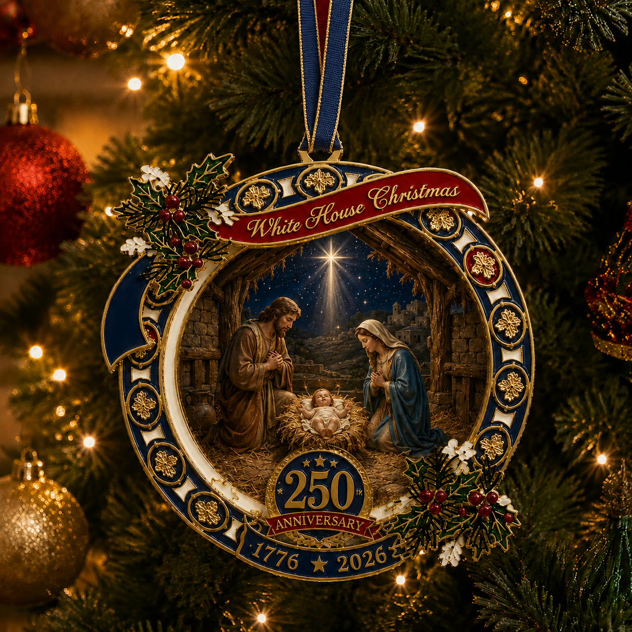 🔥Last 30pcs✨⏰ Limited anniversary edition✨49% OFF!🔥250th Anniversary Nativity Scene Christmas Ornament