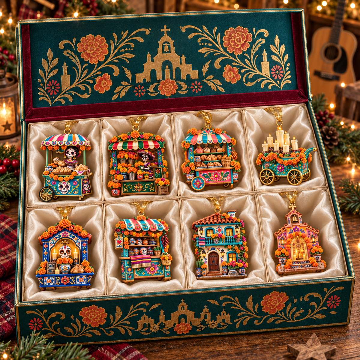 2026 Día de Muertos Village Ornaments – Miniature Market & Marigold Keepsake Collection - image 24