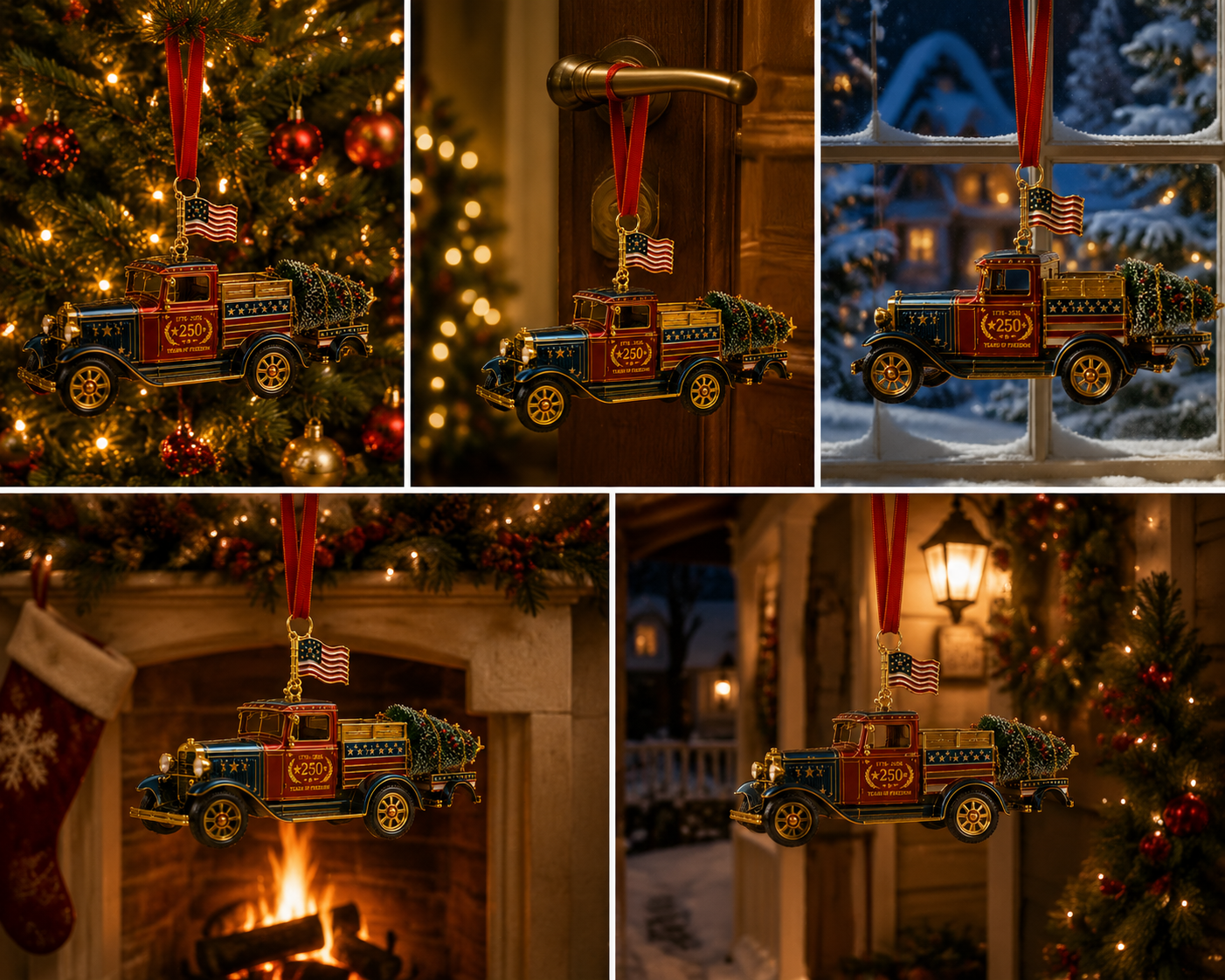 🔥Last 30pcs✨⏰ Limited anniversary edition✨49% OFF!🔥Patriotic Christmas Truck Ornament