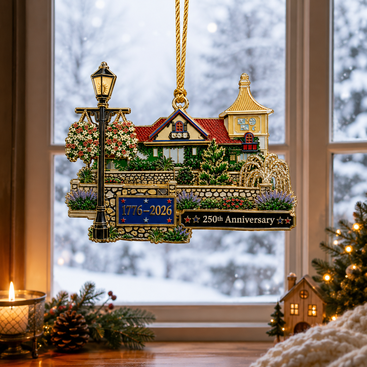 🎉250th Anniversary "Cozy Home" Christmas Ornament