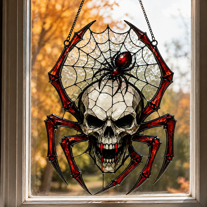 ✨Painted Skull and Spider Web Hanging Ornament