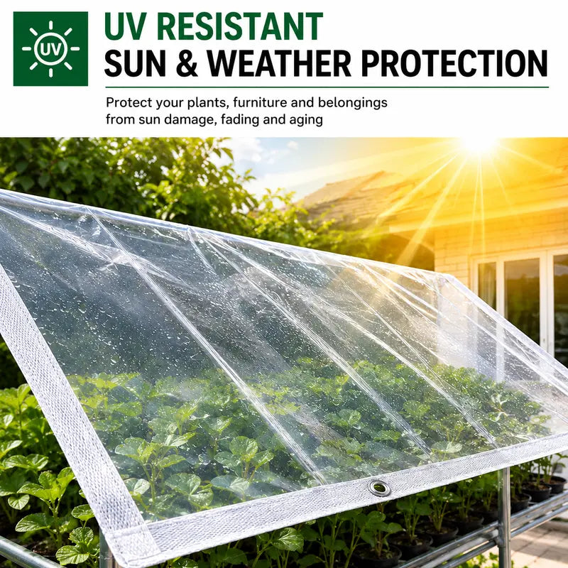 Clear Waterproof PE Tarp, Transparent Outdoor Cover with Metal Grommets🛡️ - image 8