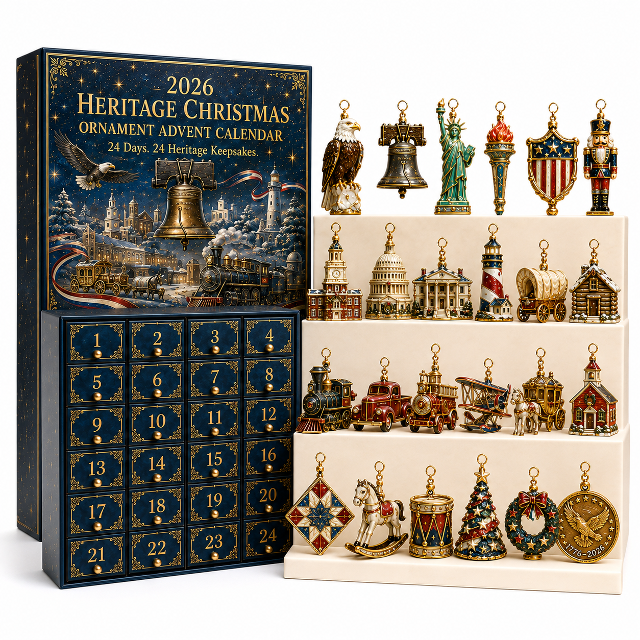 🔥Last 30pcs✨⏰ Limited anniversary edition✨49% OFF!🔥America 250th Anniversary Heritage Christmas Advent Calendar