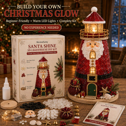 🔥Last 100pcs🔥Beginner-Friendly DIY Lighted Christmas Character Sea Glass-Style Lighthouse Kit Collection | Complete Kit with Sea Glass-Style Pieces, LED Lights & Step-by-Step Guide Included 💕