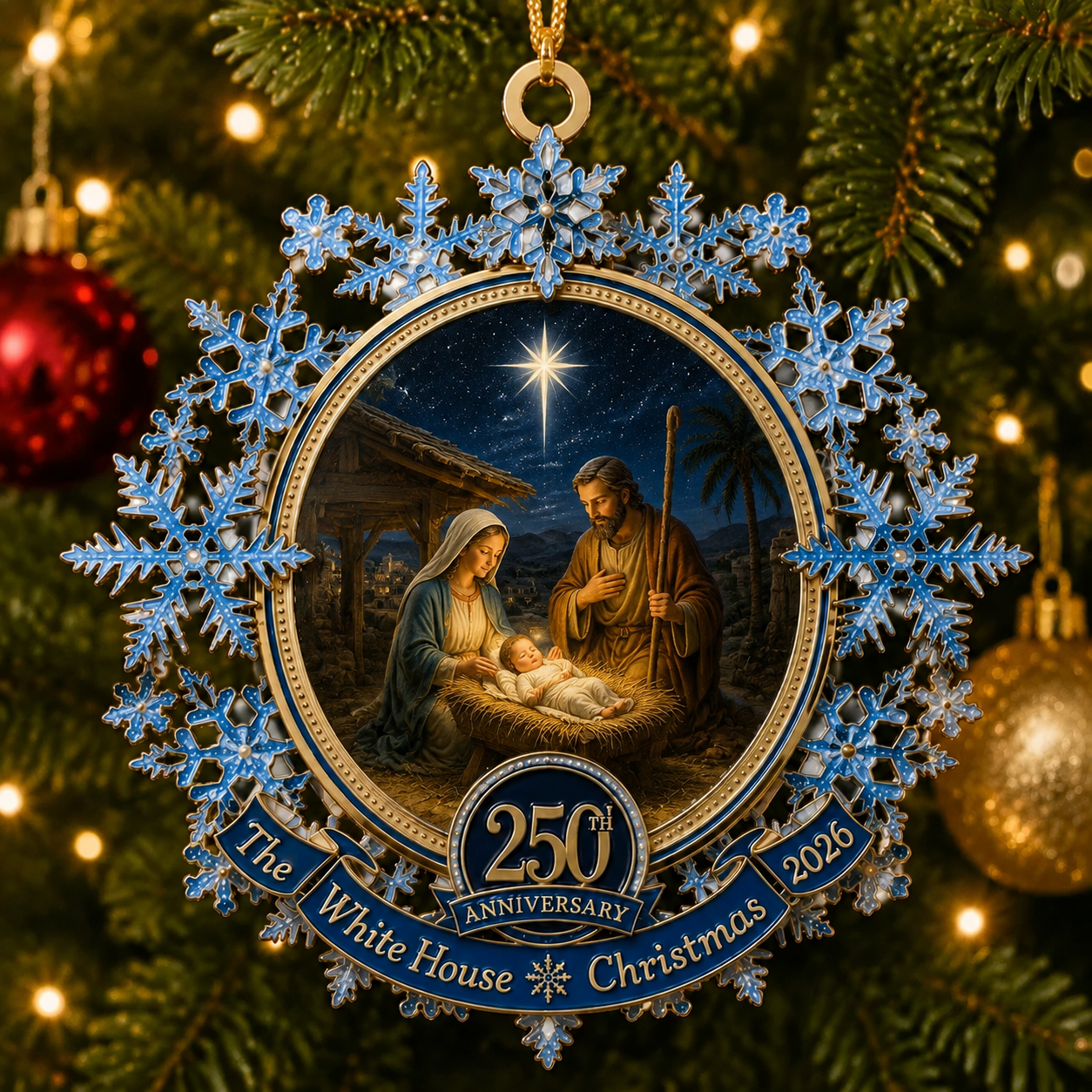 🔥Last 30pcs✨⏰ Limited anniversary edition✨49% OFF!🔥Blue Snowflake Christmas Tree Ornament