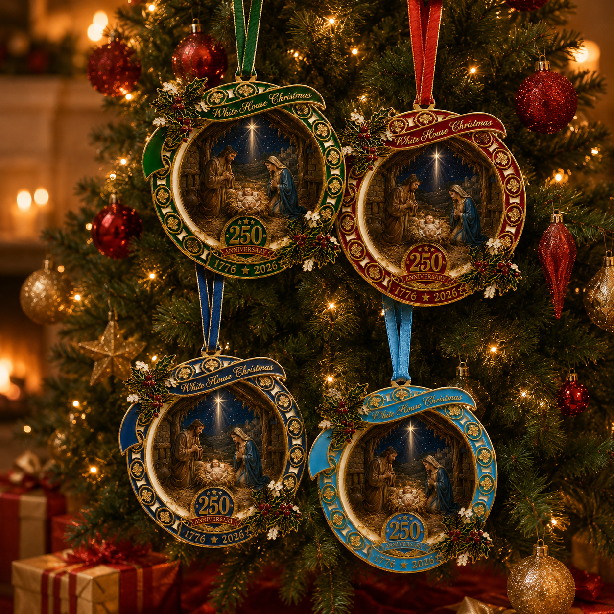 🔥Last 30pcs✨⏰ Limited anniversary edition✨49% OFF!🔥250th Anniversary Nativity Scene Christmas Ornament