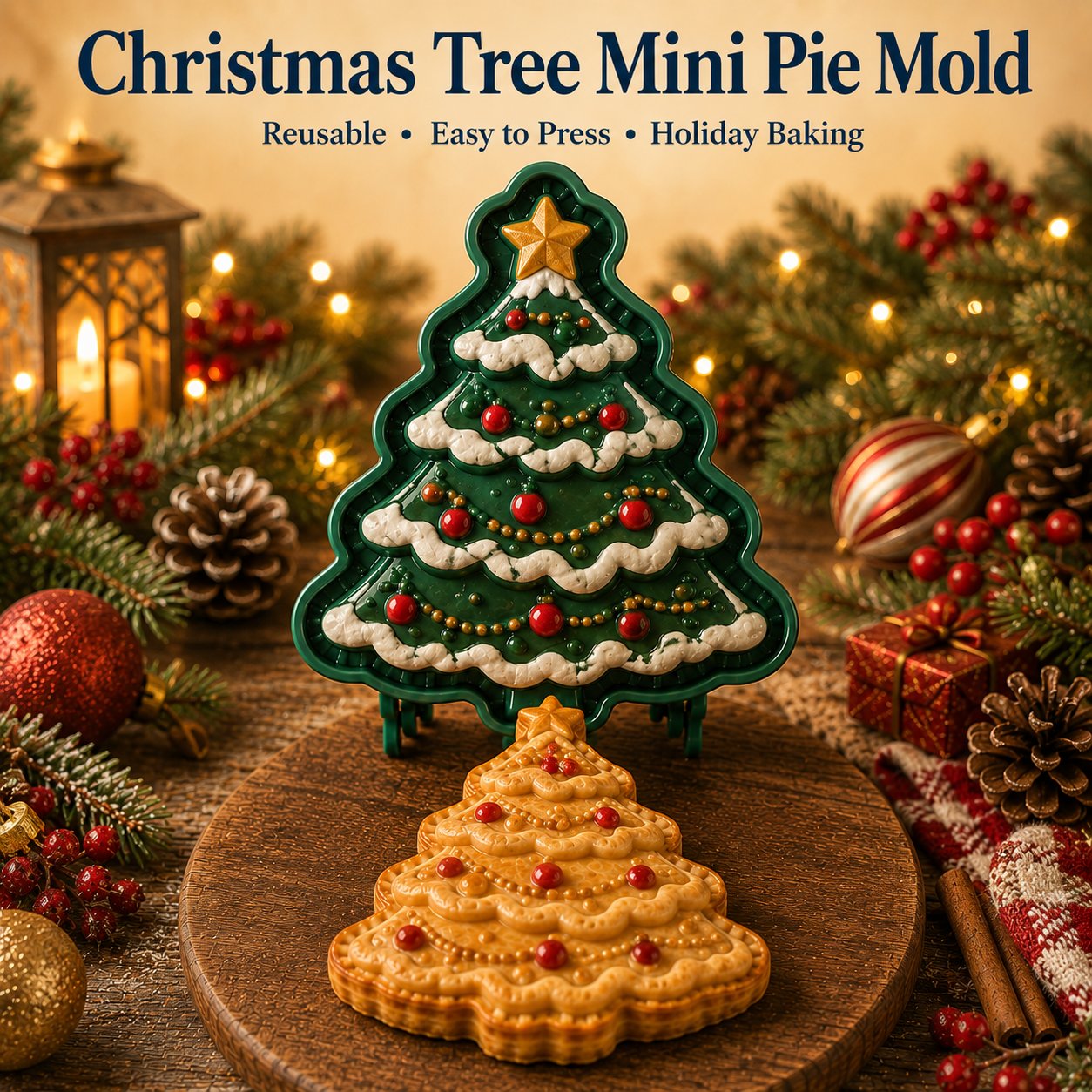 ⏳ Last Day 50% OFF – 🎄 9-Design Christmas Mini Pie Mold Collection | Reusable Embossed Molds for Shaping Detailed Santa, Snowman, Reindeer, Tree & Holiday Pies 🥧✨