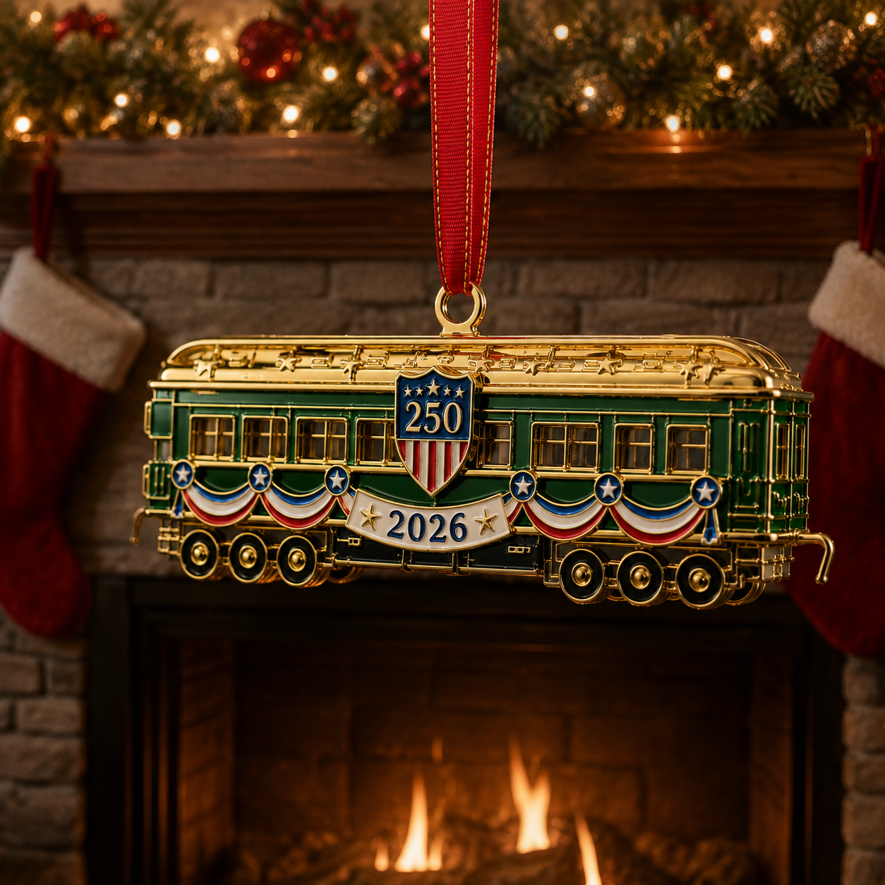 🔥Last 30pcs✨⏰ Limited anniversary edition✨49% OFF!🔥250th Anniversary Edition Gold-and-Green Vintage Tram