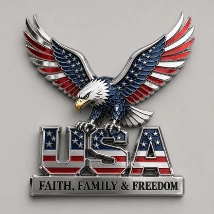 ★USA Faith, Family & Freedom★ Metal Emblem
