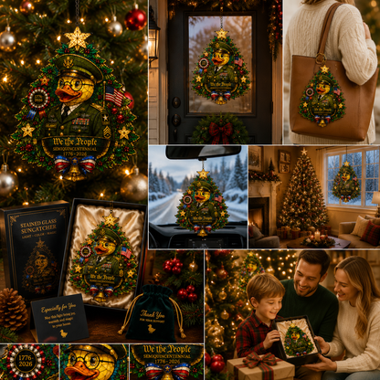 ⏰LIMITED TIME 49% OFF!🔥High-Quality Custom Hand-Painted Patriotic Duck-Shaped Christmas Tree Ornament — U.S. Semiquincentennial Commemorative Ornament
