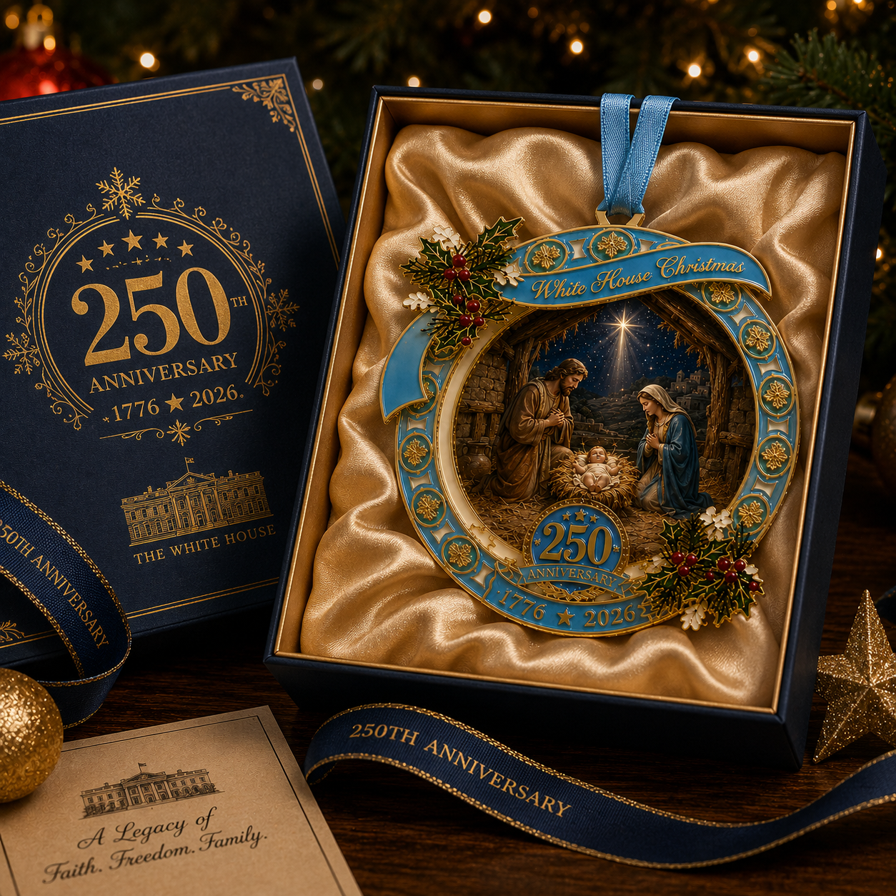 🔥Last 30pcs✨⏰ Limited anniversary edition✨49% OFF!🔥250th Anniversary Nativity Scene Christmas Ornament