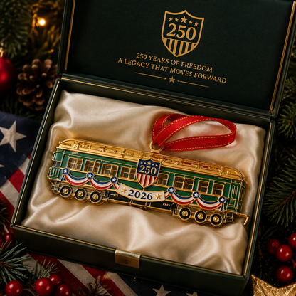 🔥Last 30pcs✨⏰ Limited anniversary edition✨49% OFF!🔥250th Anniversary Edition Gold-and-Green Vintage Tram