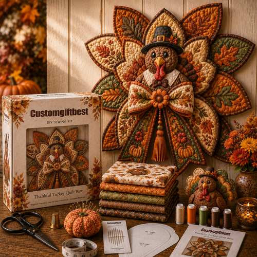 Thanksgiving Quilt Bow DIY Sewing Kit