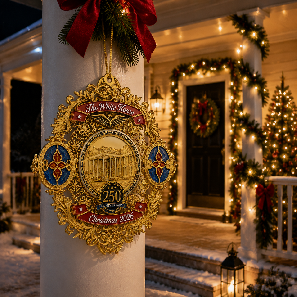 🔥Last 30pcs✨⏰ Limited anniversary edition✨49% OFF!🔥White House 250th Anniversary Christmas Commemorative Ornament