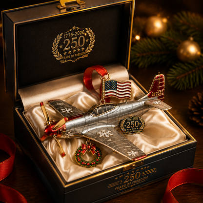 🔥Last 30pcs✨⏰ Limited anniversary edition✨49% OFF!🔥250th Anniversary Airplane-Shaped Christmas Ornament