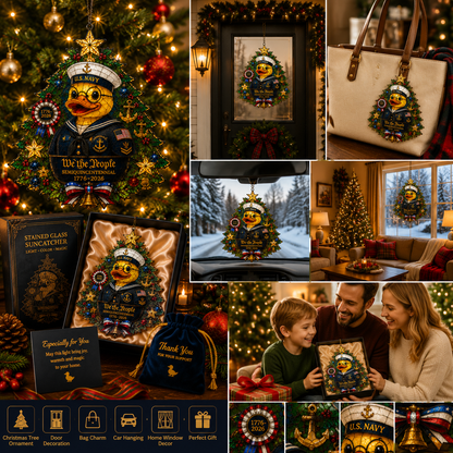 ⏰LIMITED TIME 49% OFF!🔥High-Quality Custom Hand-Painted Patriotic Duck-Shaped Christmas Tree Ornament — U.S. Semiquincentennial Commemorative Ornament