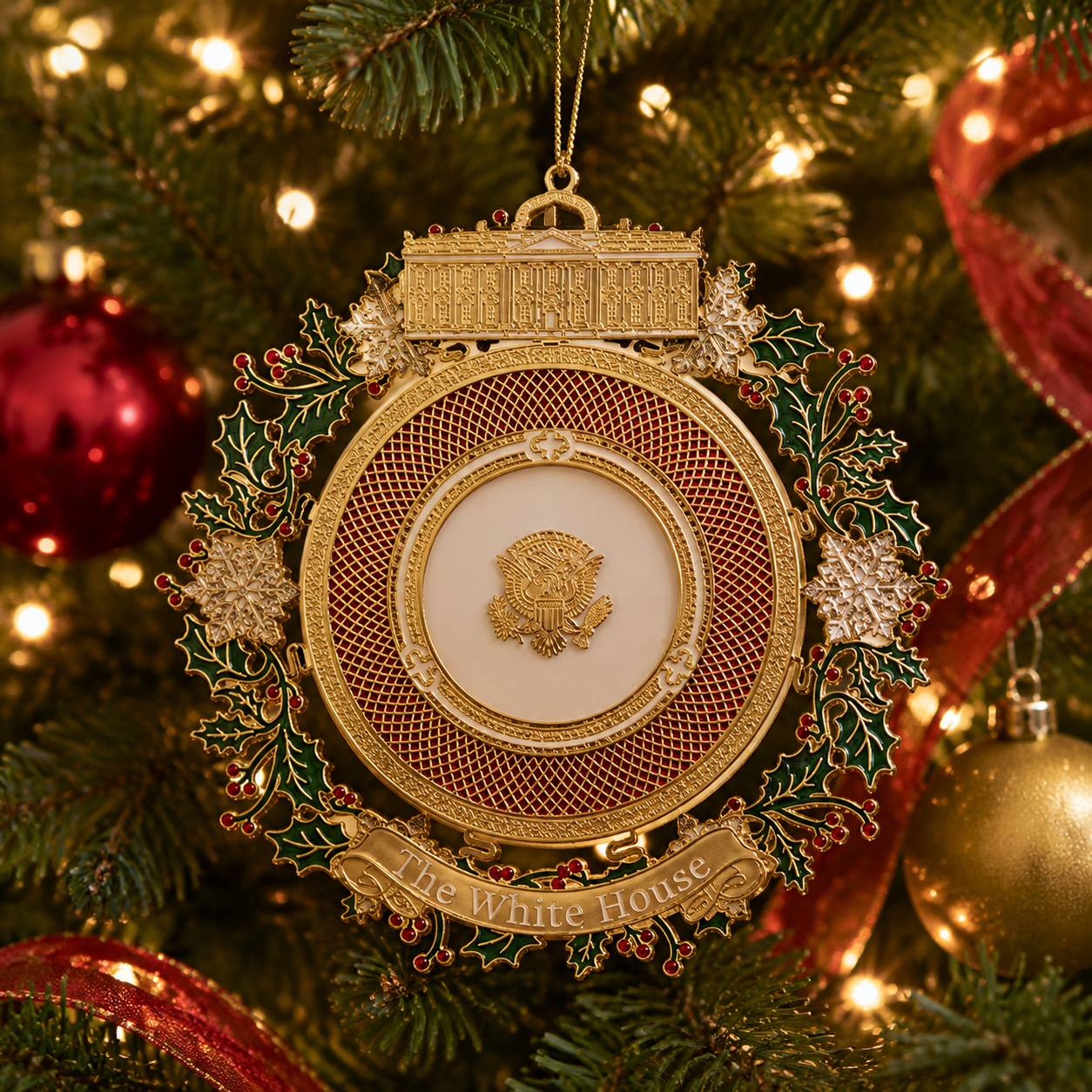 🔥White House 250th Anniversary Commemorative Medal Christmas Tree Ornament