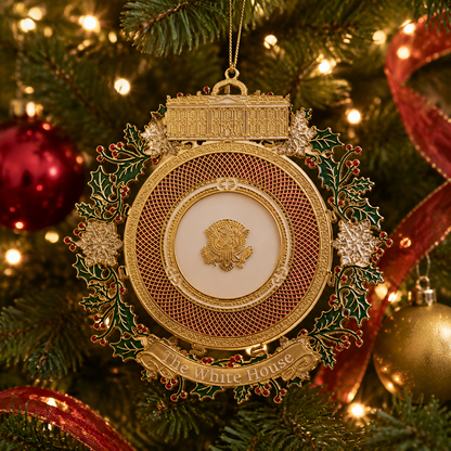 🔥White House 250th Anniversary Commemorative Medal Christmas Tree Ornament
