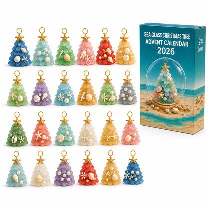 🔥Last 30pcs✨⏰ Limited anniversary edition✨49% OFF!🔥Sea Glass Christmas Tree Ornament Advent Calendar