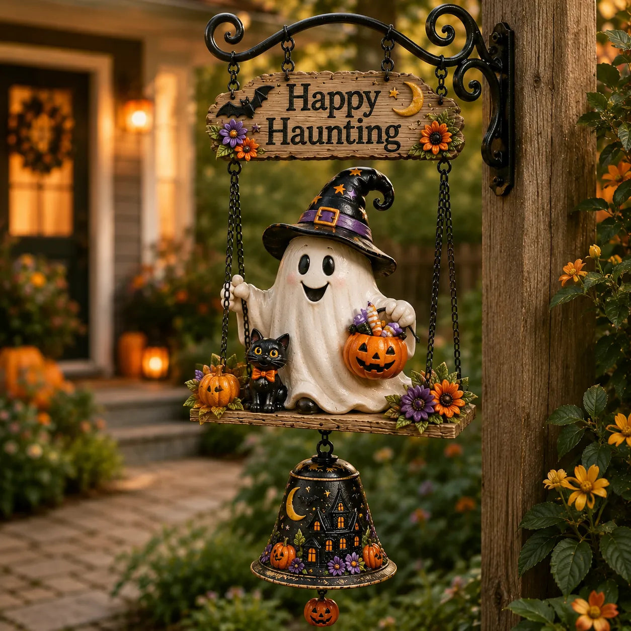 ⏰LIMITED TIME 49% OFF!🔥🔔Halloween Hanging Welcome Sign With Bell