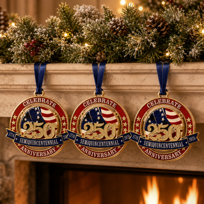 🔥250th Anniversary Commemorative Medal Christmas Tree Ornament
