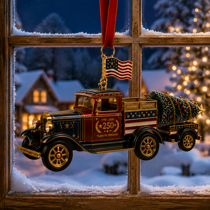 🔥Last 30pcs✨⏰ Limited anniversary edition✨49% OFF!🔥Patriotic Christmas Truck Ornament
