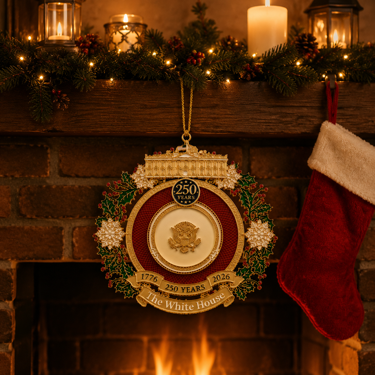 🔥White House 250th Anniversary Commemorative Medal Christmas Tree Ornament