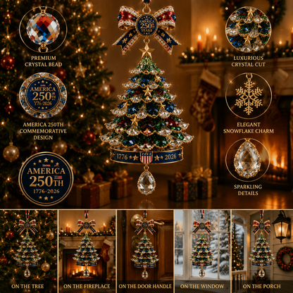 ✨ Limited anniversary edition✨⏰49% OFF!🔥America 250th Anniversary Crystal Christmas Tree Ornament