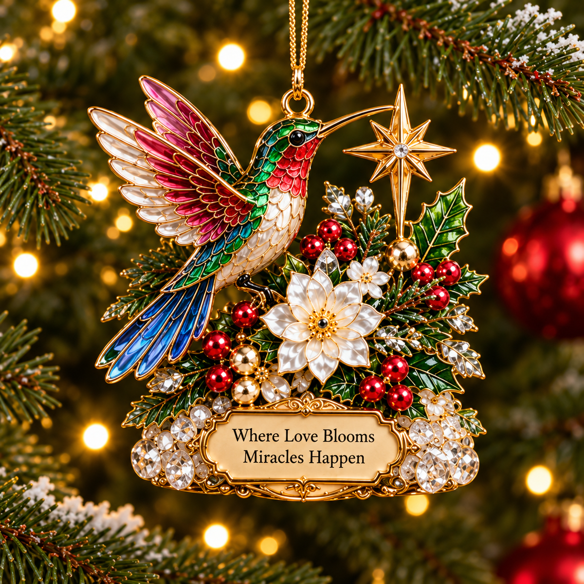 Hummingbird Christmas Ornament  –  Festive Bird Keepsake Collection, Elegant Holiday Gift for Mom, Grandma & Hummingbird Lovers - image 6