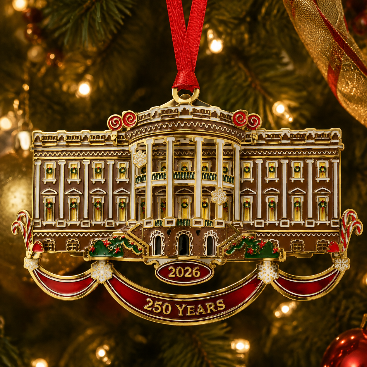 🔥Last 30pcs✨⏰ Limited anniversary edition✨49% OFF!🔥White House Christmas tree ornaments