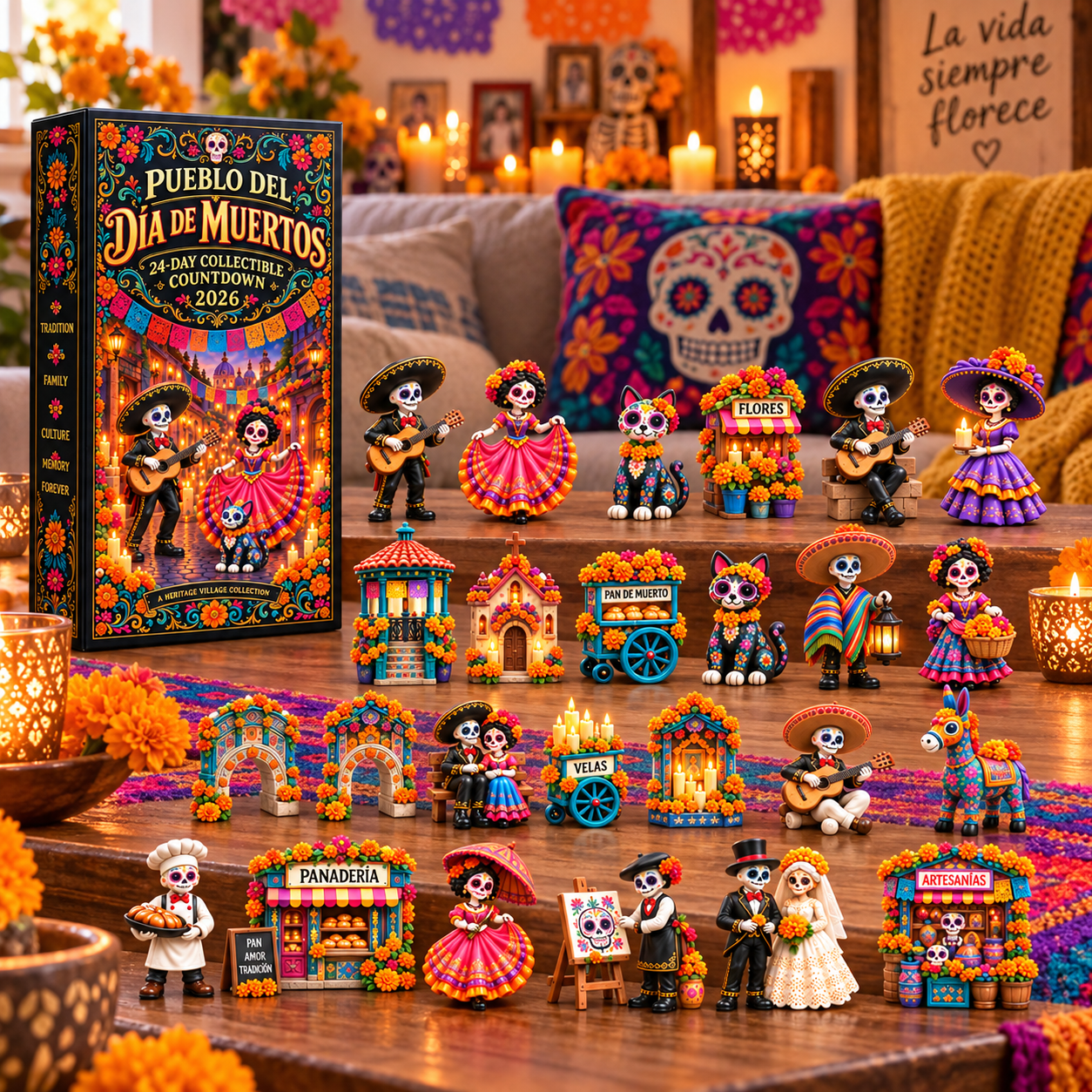 Pueblo del Día de Muertos 2026 – 24-Day Day of the Dead Collectible Countdown Calendar with 24 Unique Miniatures - image 5