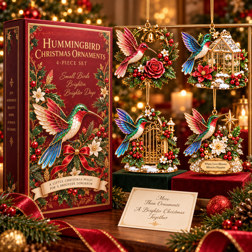 Hummingbird Christmas Ornament  –  Festive Bird Keepsake Collection, Elegant Holiday Gift for Mom, Grandma & Hummingbird Lovers - image 1