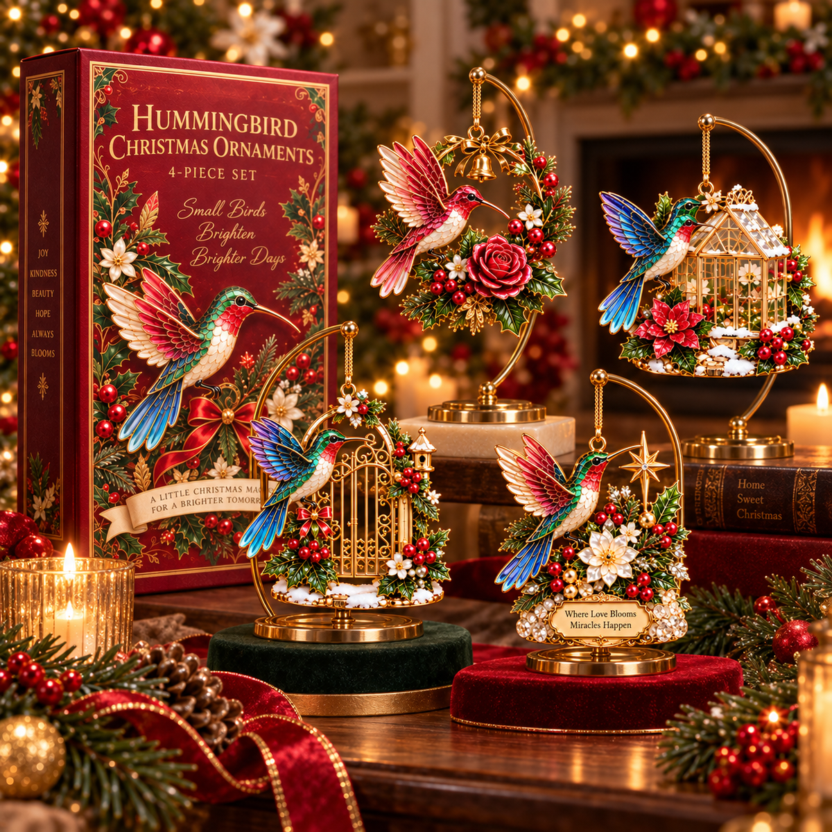 Hummingbird Christmas Ornament  –  Festive Bird Keepsake Collection, Elegant Holiday Gift for Mom, Grandma & Hummingbird Lovers - image 3