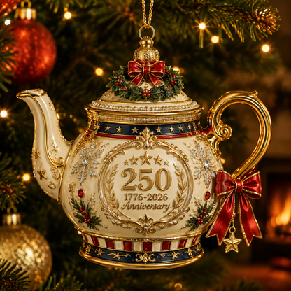 🔥Last 30pcs✨⏰ Limited anniversary edition✨49% OFF!🔥250th Anniversary Teapot Christmas Ornament