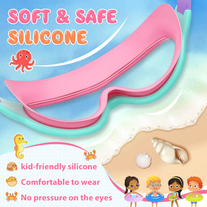Kids Swim Goggles 2 Pack - UV Protection & Anti-Fog