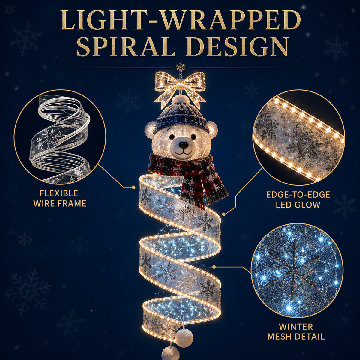 🏡🎄Last day for 50% off🎄Christmas Magic Spiral Hanging LED Light Collection - image 6