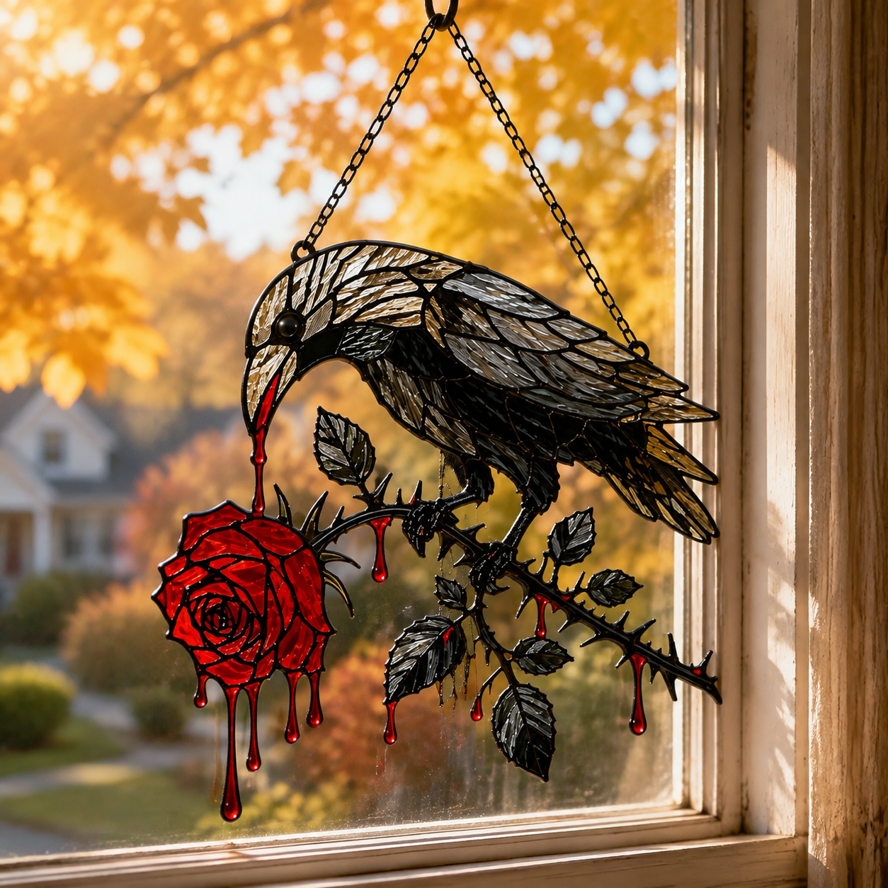 ✨Halloween Dripping-Blood Crow Decoration