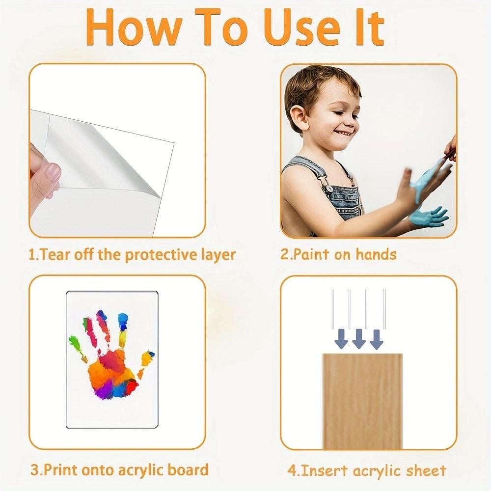 Wooden Transparent Handprint Frame Set, DIY Family Memorial Gift Kit - image 9