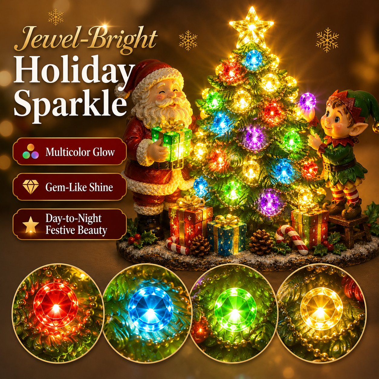🎄 Jeweled Christmas Tree Plug-In Night Light - image 2