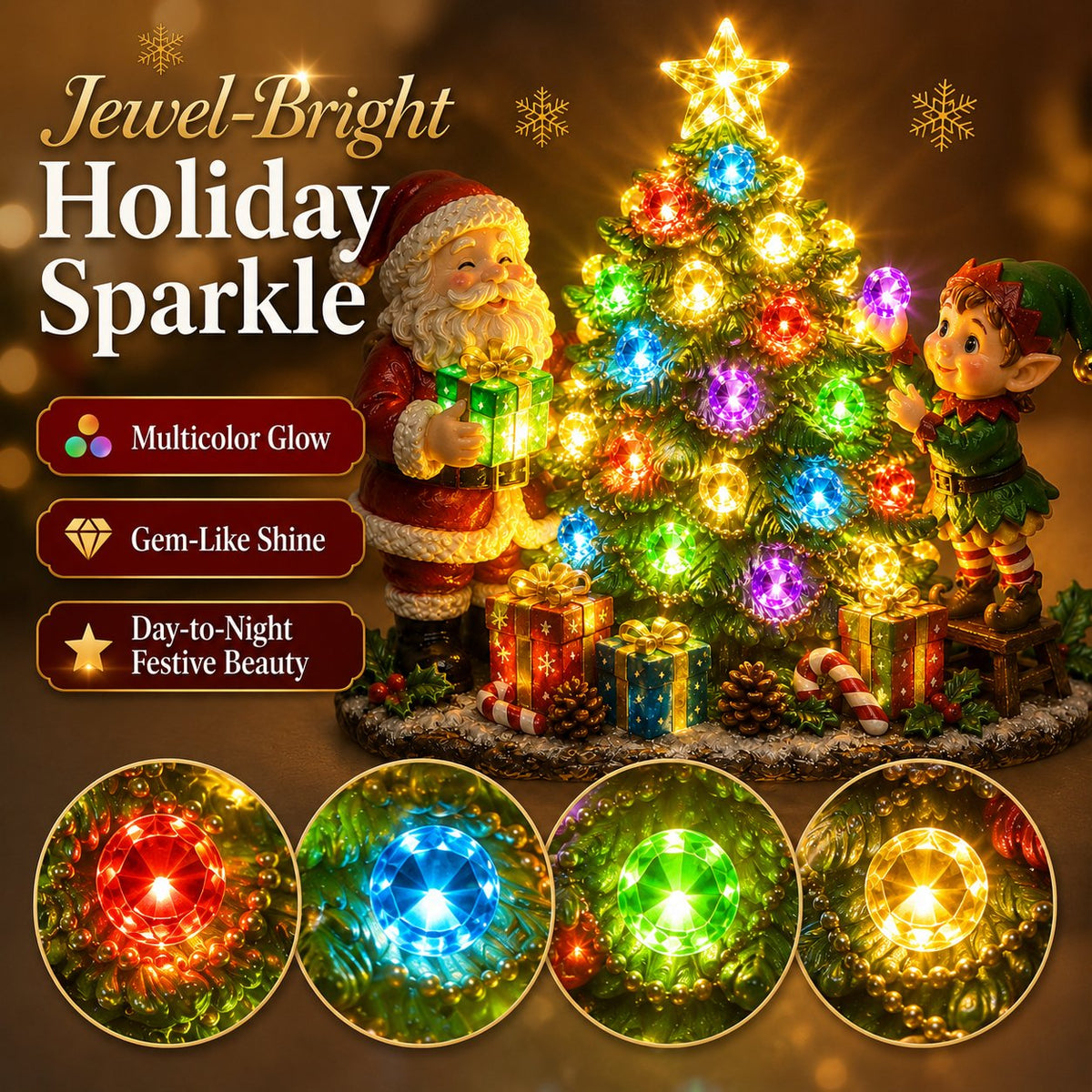 🎄 Jeweled Christmas Tree Plug-In Night Light - image 2