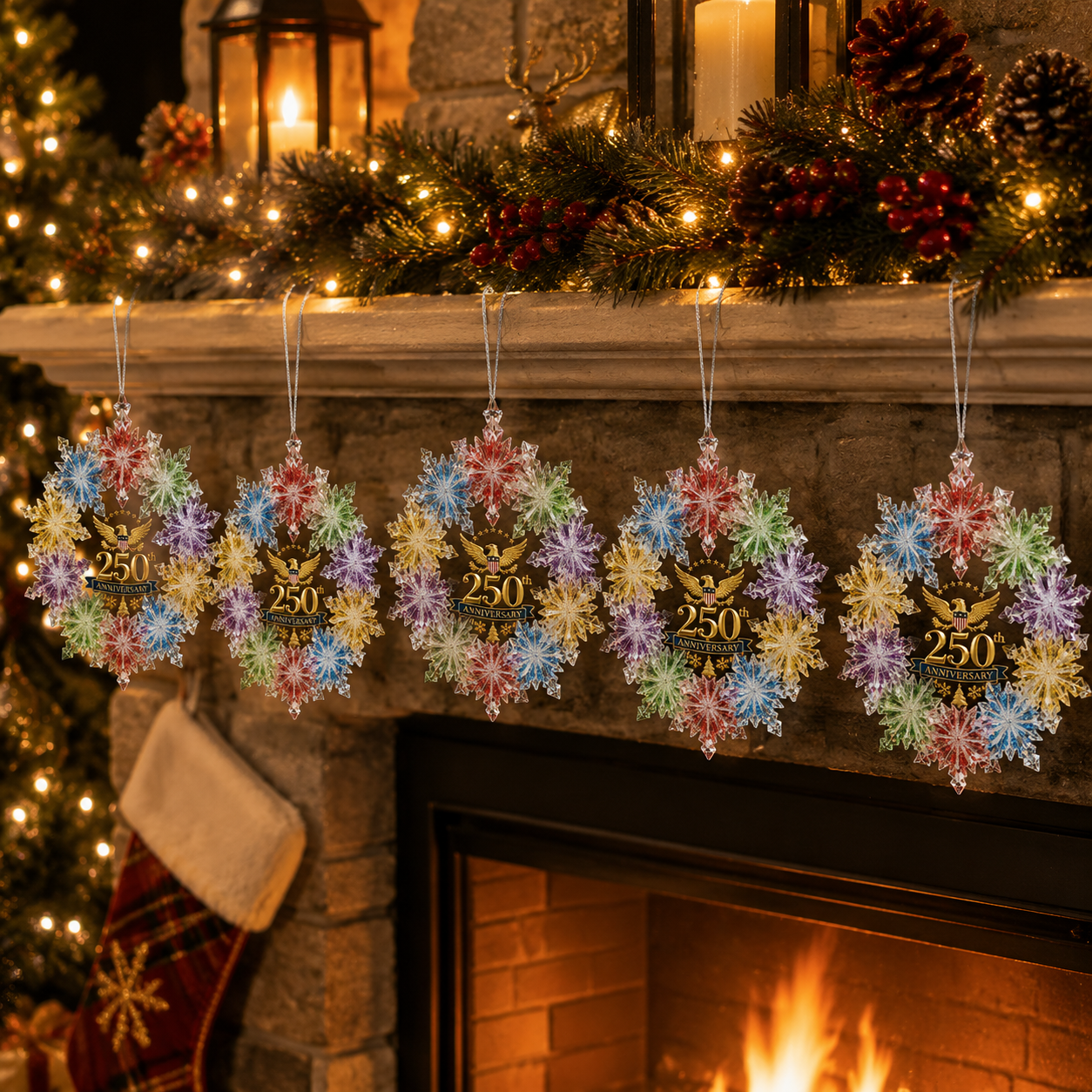 🔥Last 30pcs✨⏰ Limited anniversary edition✨49% OFF!🔥250th Anniversary Crystal Snowflake Christmas Tree Ornament