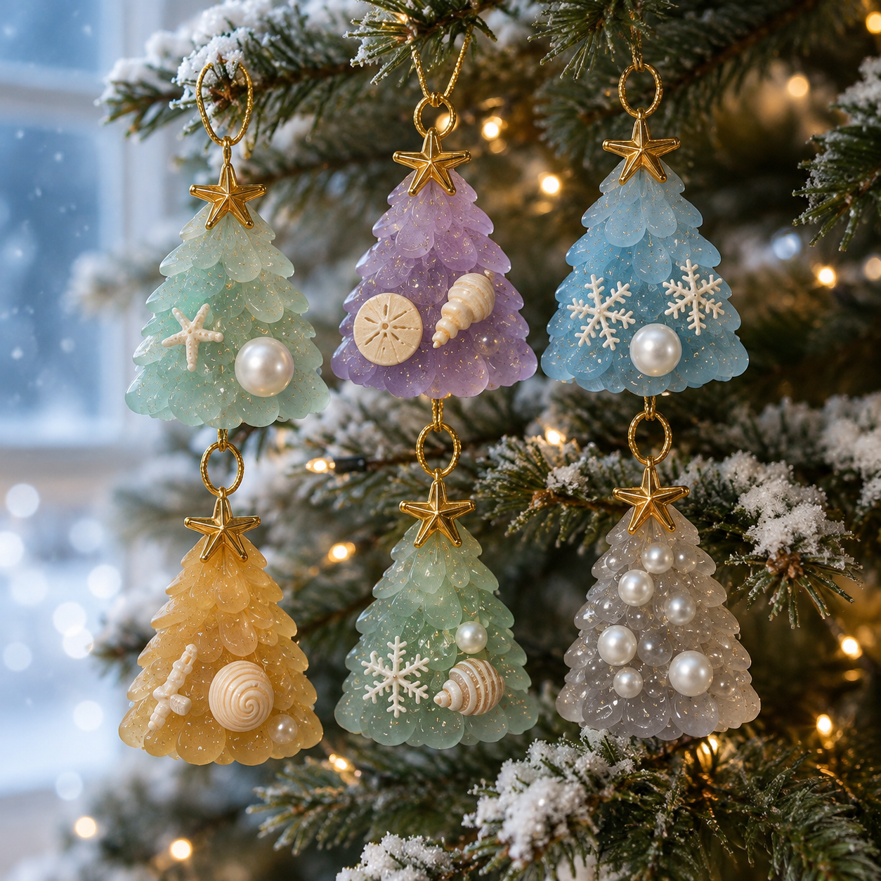 🔥Last 30pcs✨⏰ Limited anniversary edition✨49% OFF!🔥Sea Glass Christmas Tree Ornament Advent Calendar