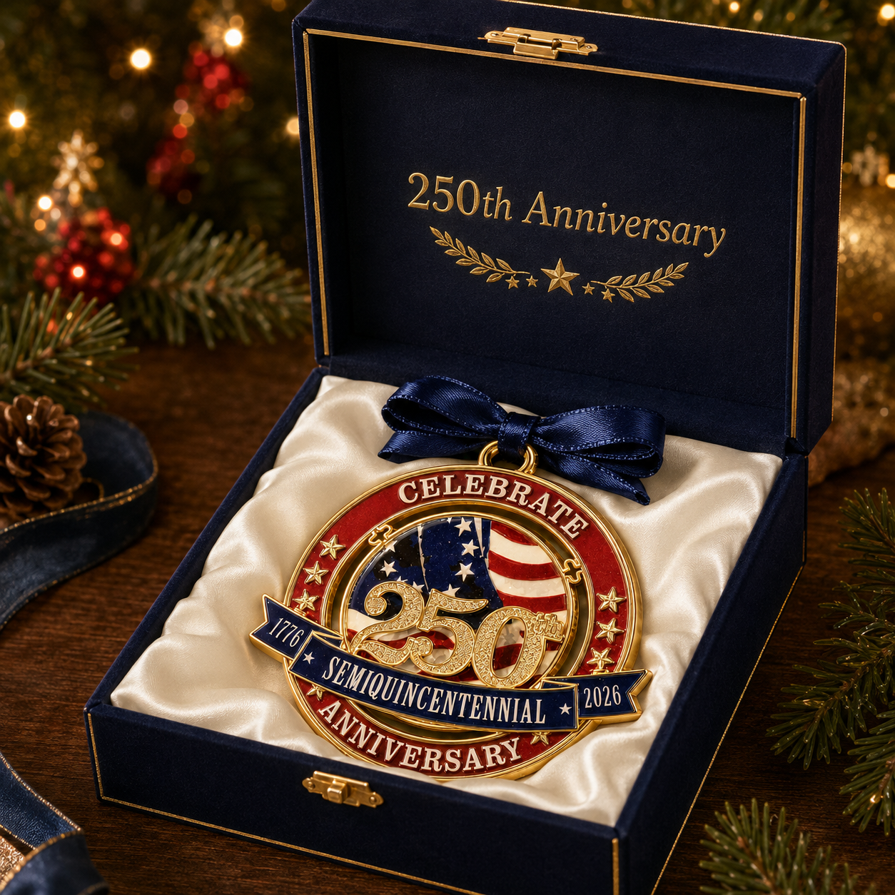 🔥250th Anniversary Commemorative Medal Christmas Tree Ornament