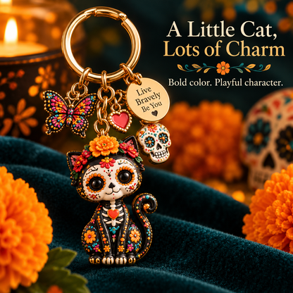 2026 Día de Muertos Keepsake Keychains – 4 Colorful Designs with Remembrance Cards - image 12